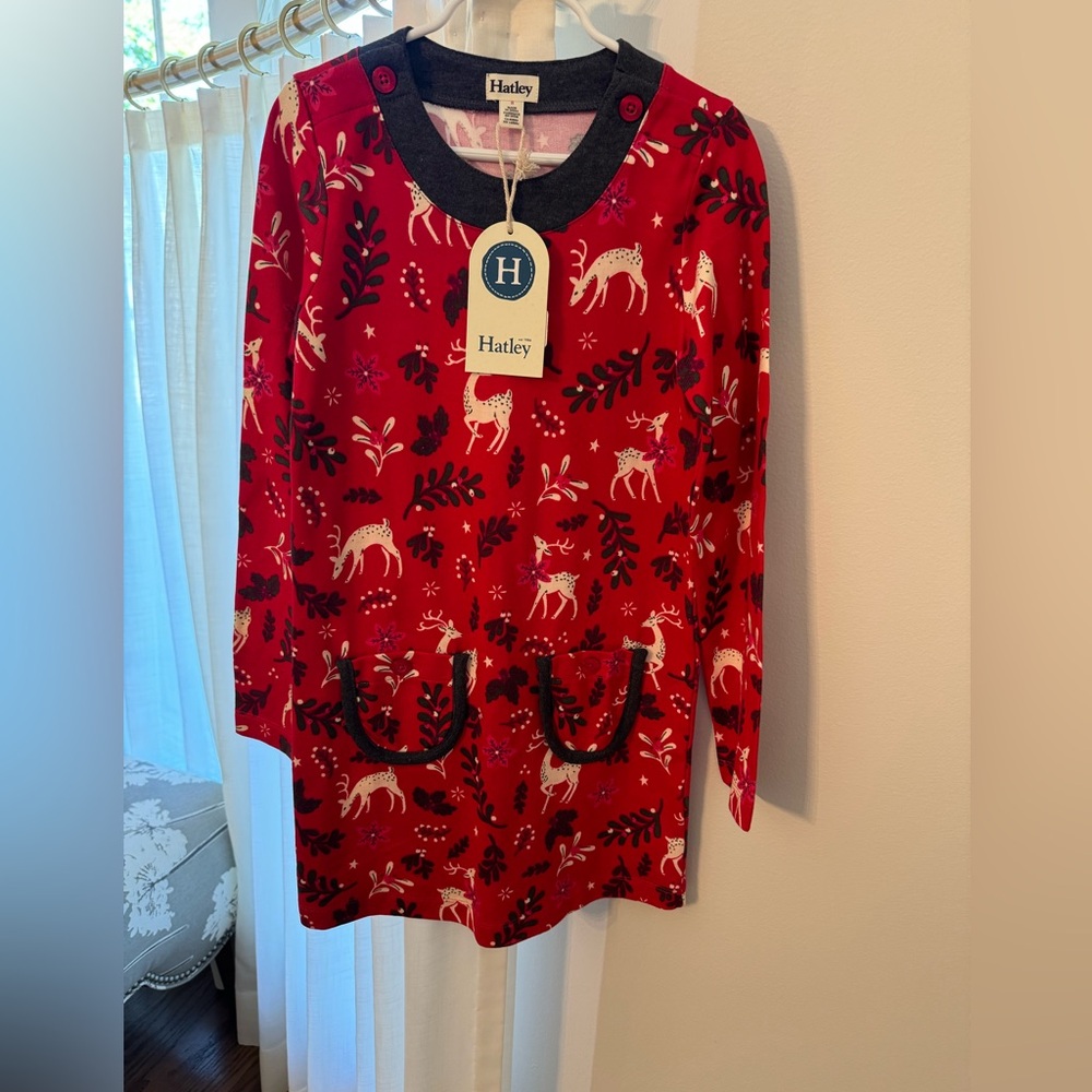 Hatley Holiday Reindeer Dress, Size 8, New w/tag